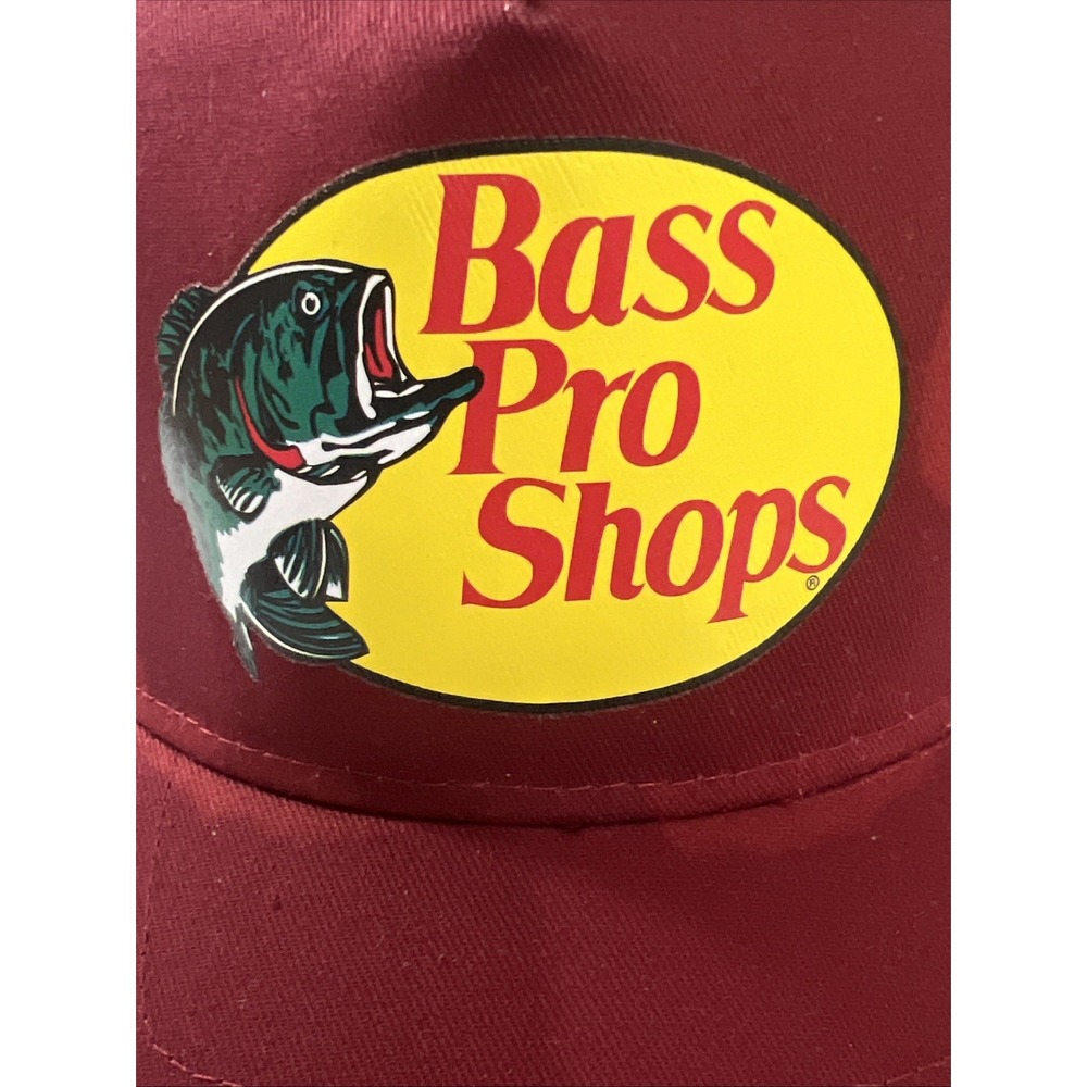 Bass Pro‎ Shops Hat Cap Snap Back Adjustable Maroon Trucker Fishing Outdoor